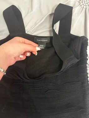 Club Monaco Black Textured Knit Tank
